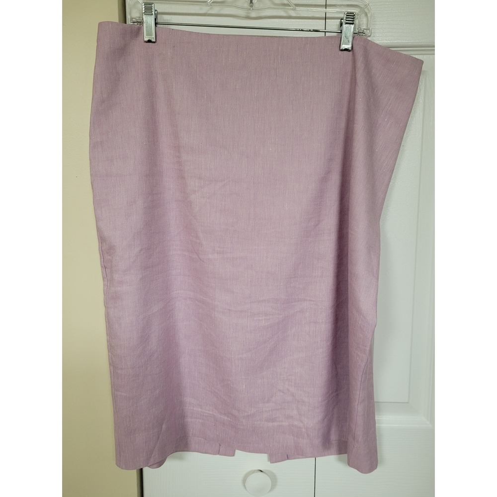 Express Lavender Purple Linen Blend Lined Chic Pencil Skirt Size 18 Professional